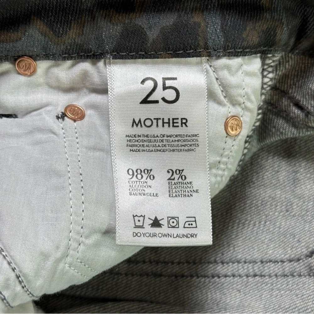 MOTHER The Looker Leopard Paw Wash Mid Rise Skinny Dark Grey - Picture 7 of 11